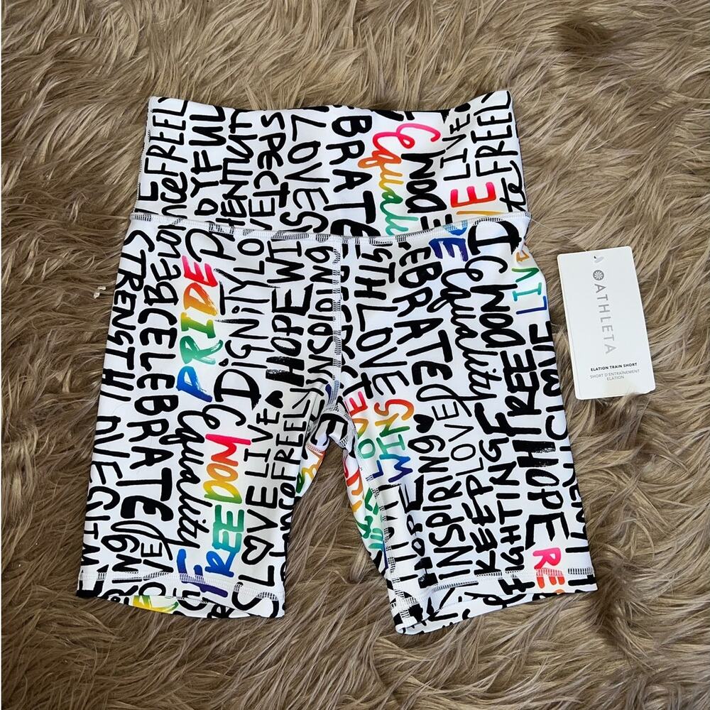 New Athleta Women's Pride High Waisted Elation Train Shorts size S